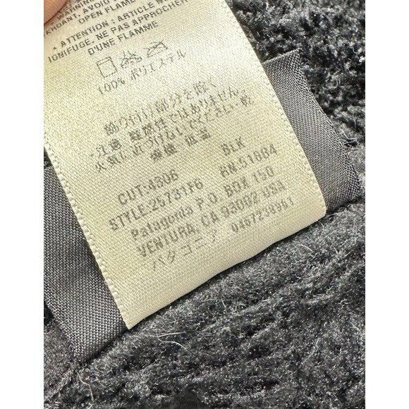 Patagonia Curly-Q Cardigan Black Full Zip Synchilla Jacket / Women's Large - Picture 4 of 4